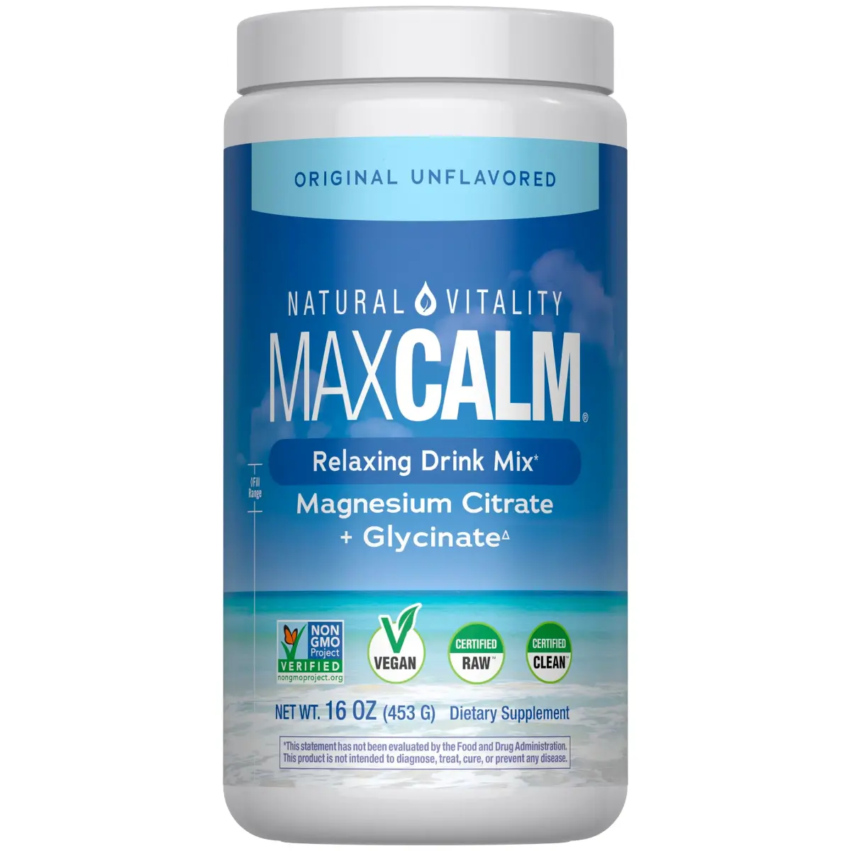 Natural Vitality Calm Magnesium Supplement Powder 16 oz (454 g) | Anti-Stress Drink Mix - main product image