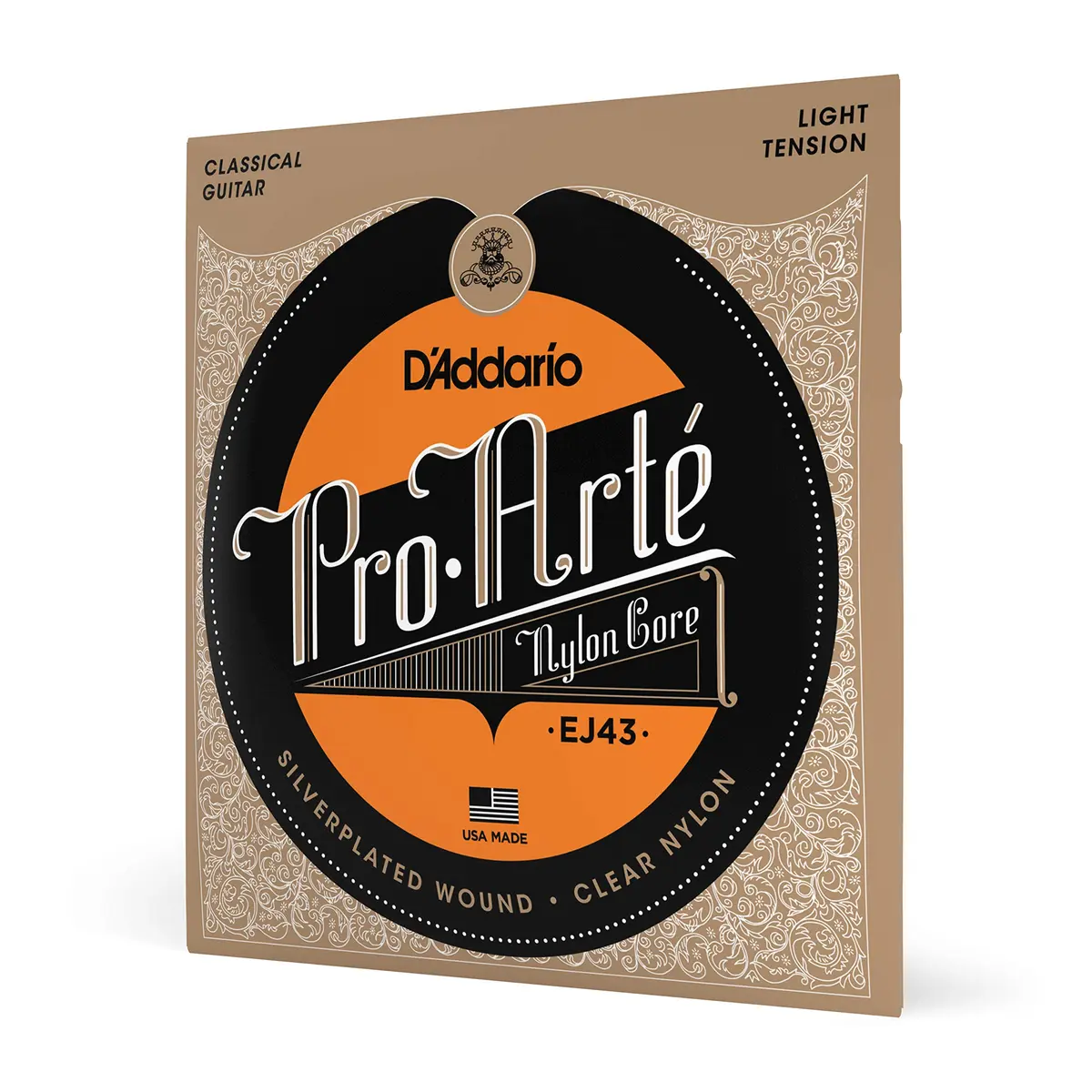 D'Addario Pro-Arte Nylon Classical Guitar Strings, Light Tension | Warm, Mellow Tone with Responsive Playability - main product image