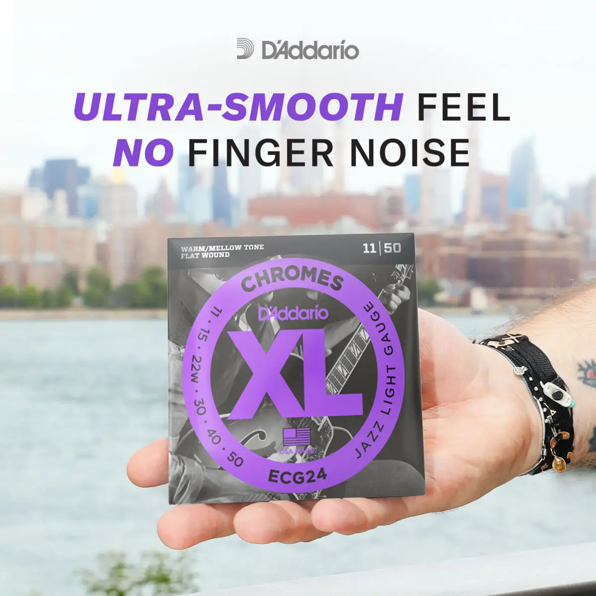 D'Addario XL Chromes Flatwound Bass Strings ECB80, Super Light 40-95 | Smooth Mellow Tone, Consistent Durability - view 6