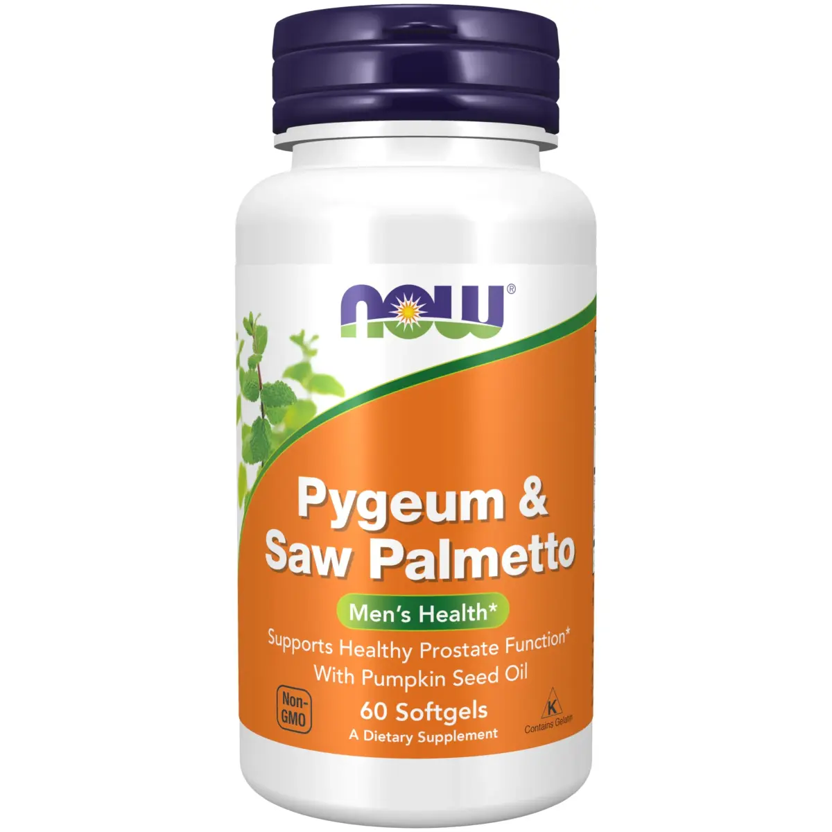 NOW Foods Pygeum & Saw Palmetto with Pumpkin Seed Oil Men's Health Softgels 60 Count | Supports Healthy Prostate Function - main product image