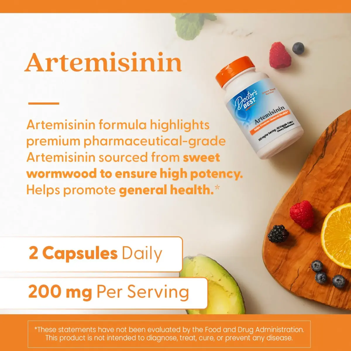Doctor's BEST Artemisinin Supplement 200mg (90 Count Veg Caps) | Immune Support with Sweet Wormwood - view 2