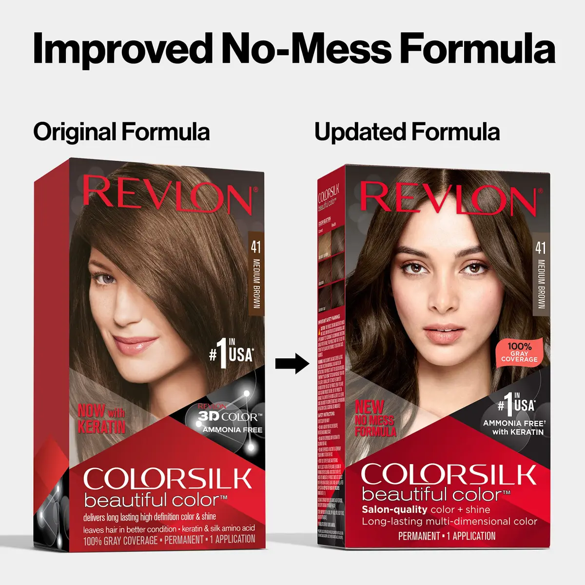 Revlon Colorsilk Beautiful Color Permanent Hair Dye 44 Medium Reddish Brown | Ammonia-Free Gray Coverage - view 3