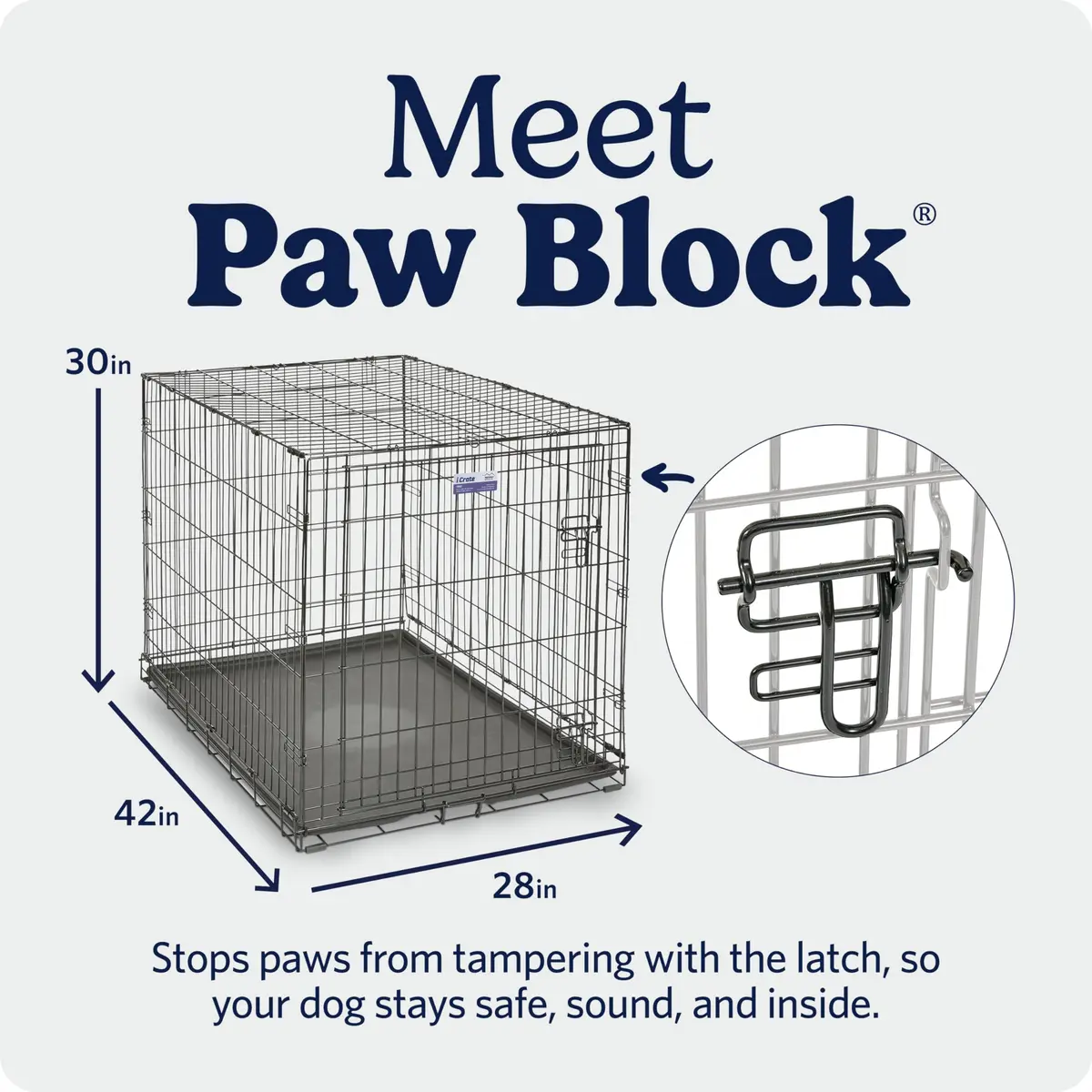 MidWest 42-Inch Single Door iCrate for Large Breeds 71-90 lbs | Durable Metal Wire Dog Crate with Divider & Leak-Proof Tray - view 4