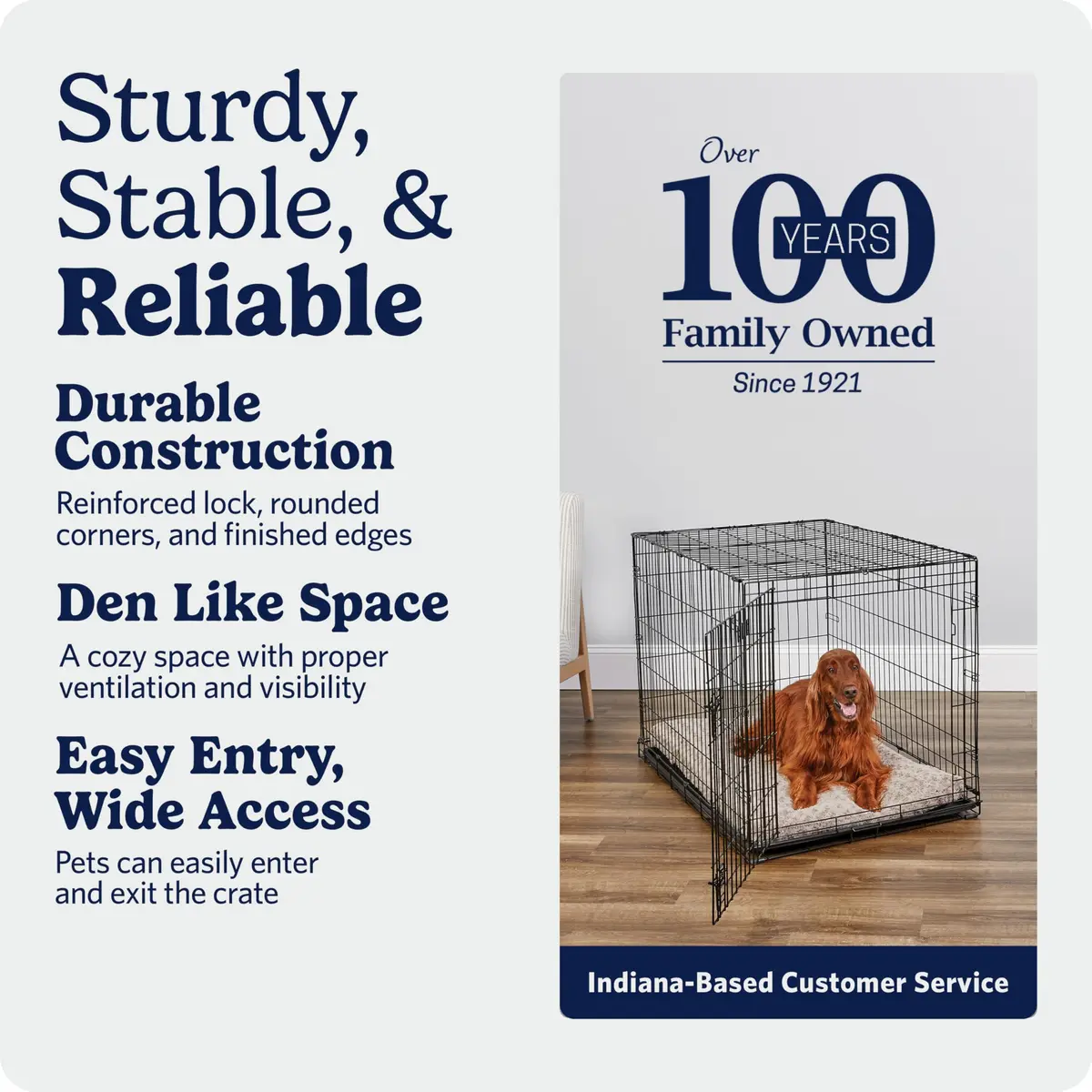 MidWest 42-Inch Single Door iCrate for Large Breeds 71-90 lbs | Durable Metal Wire Dog Crate with Divider & Leak-Proof Tray - view 5