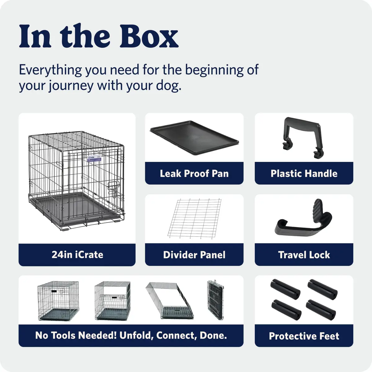 MidWest 24-Inch Single Door iCrate for Small Breeds 12-20 lbs | Secure & Foldable - view 7