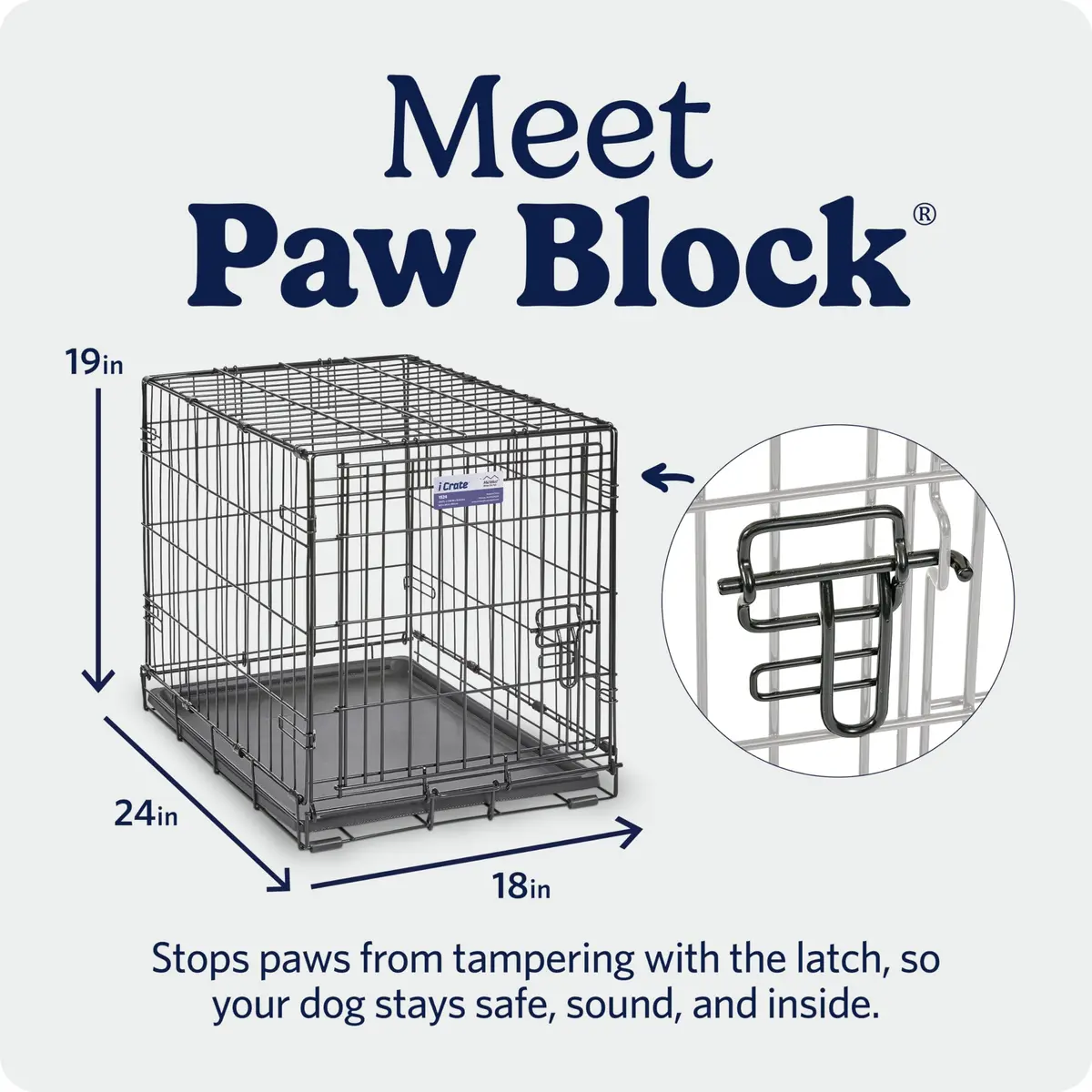 MidWest 24-Inch Single Door iCrate for Small Breeds 12-20 lbs | Secure & Foldable - view 4