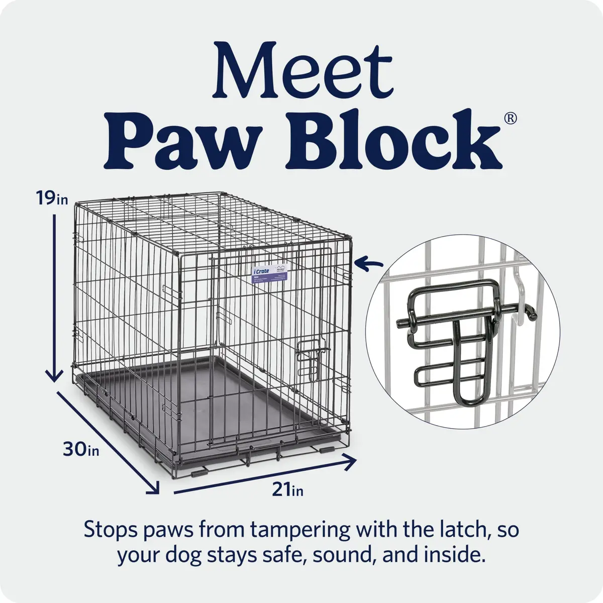 MidWest 30-Inch Single Door iCrate for Medium Breeds 21-40 lbs | Secure, Foldable & Durable - view 4