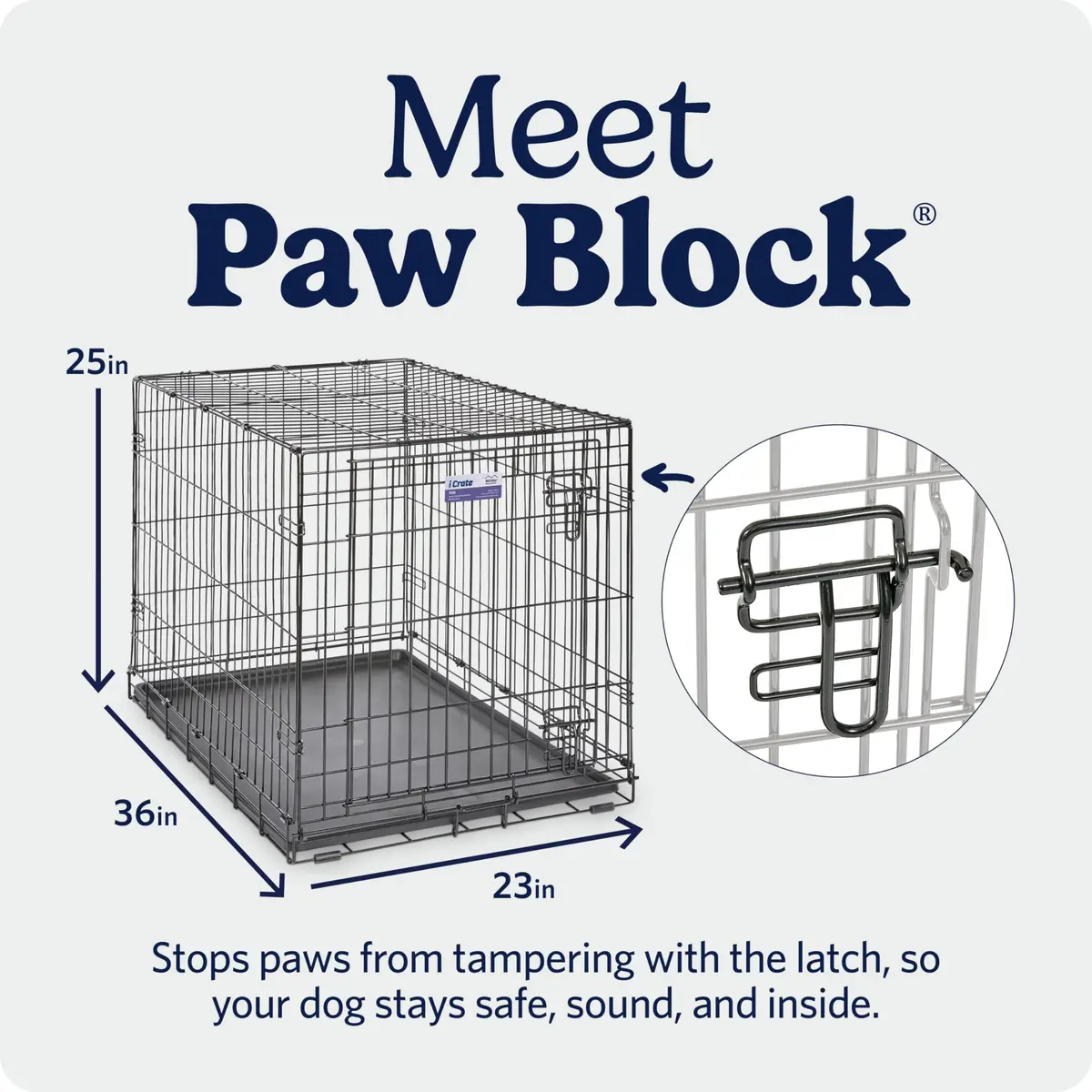 MidWest 36-Inch Single Door iCrate for Medium-Large Breeds 41-70 lbs | Secure, Foldable & Durable - view 4