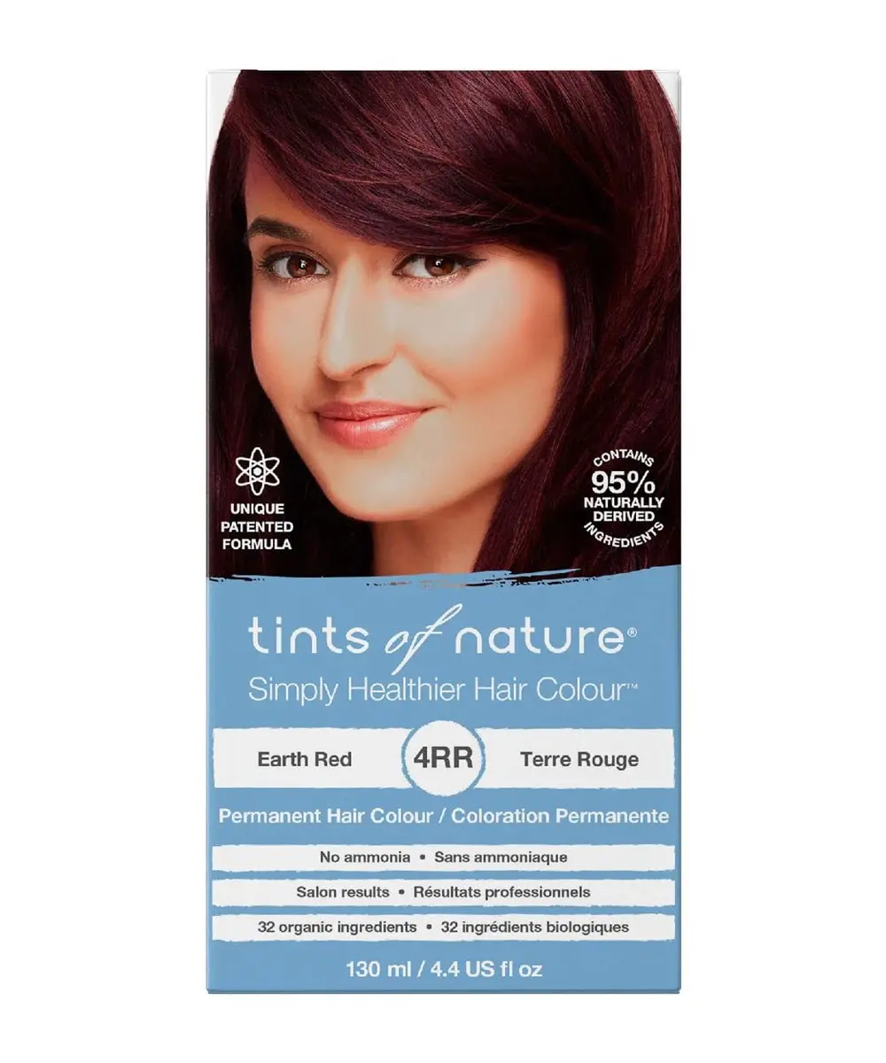 Tints of Nature 4RR Earth Red Permanent Hair Dye 130ml | Vegan, Ammonia-Free, Grey Coverage - main product image