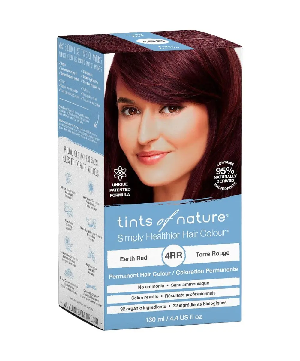Tints of Nature 4RR Earth Red Permanent Hair Dye 130ml | Vegan, Ammonia-Free, Grey Coverage - view 2