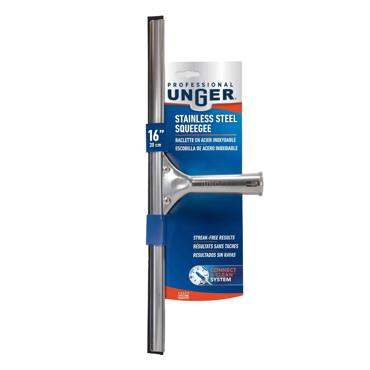 Unger Professional 16-inch Stainless Steel Window Squeegee with Rubber Blade | Streak-Free Cleaning for Homes and Offices - view 7