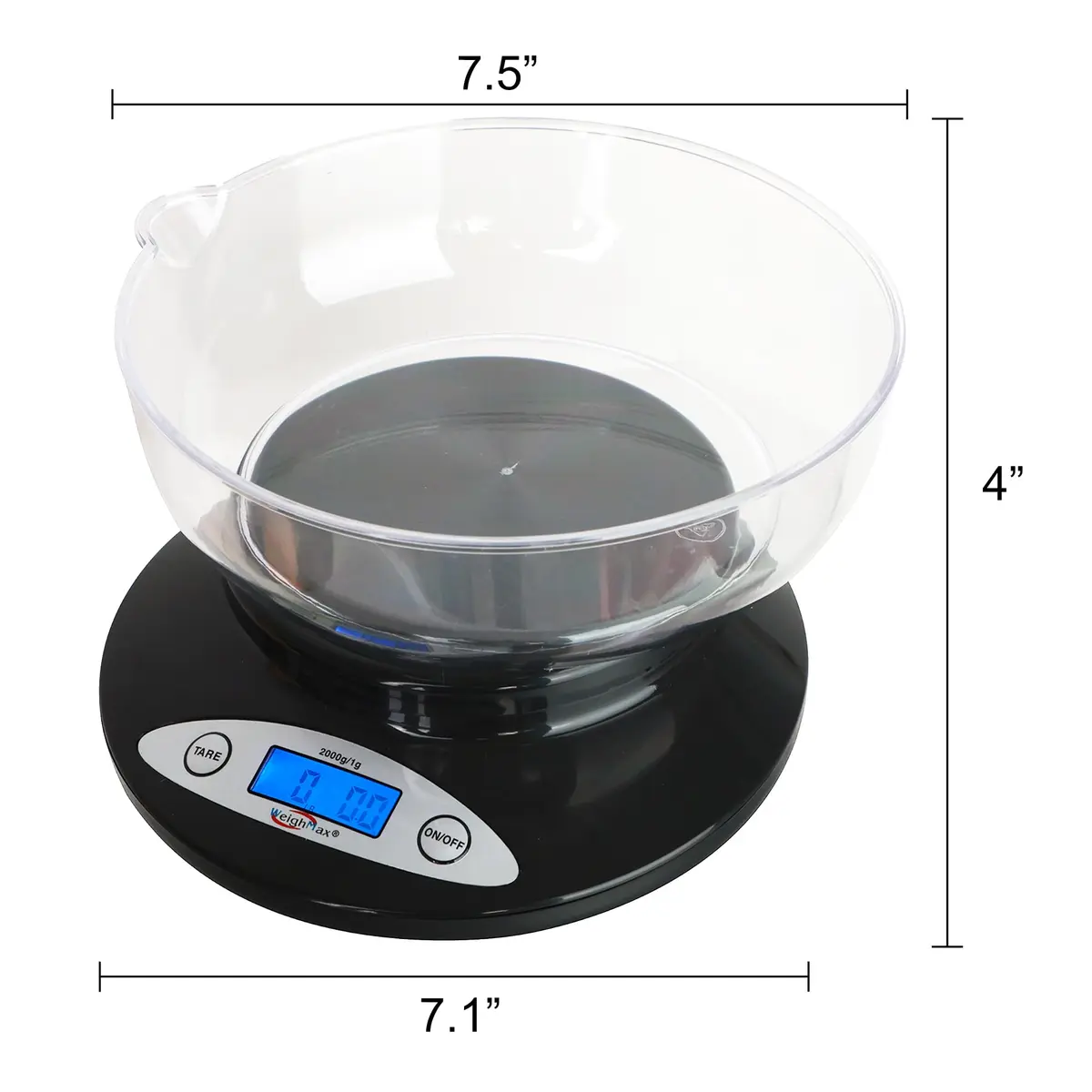 Weighmax Electronic Kitchen Scale - Weighmax 2810-2KG black | Precise 1g/0.1oz Weighing for Home & Kitchen - view 2