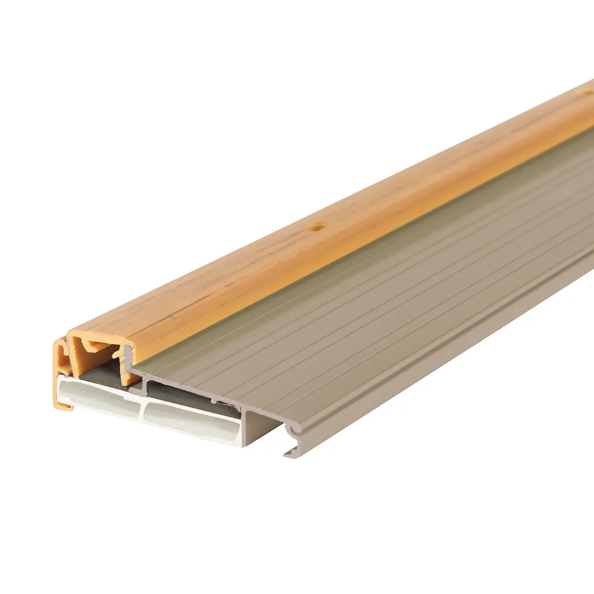 M-D Building Aluminum Thermal Break Threshold, Satin Nickel, 36in | Insulates & Seals Cold, Drafts, Dust - main product image