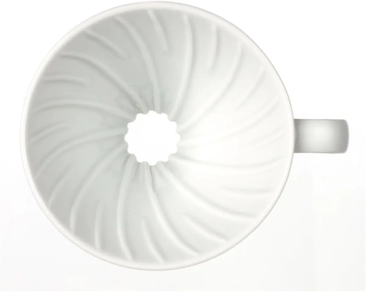 HARIO V60 Dripper Ceram 01 White | Cone Pour-Over Coffee Maker with Ceramic Body - view 2