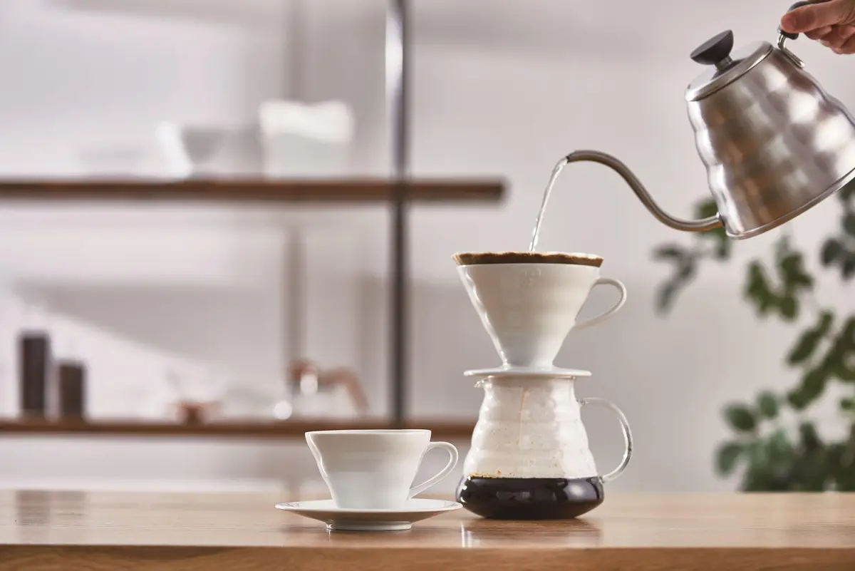 HARIO V60 Dripper Ceram 01 White | Cone Pour-Over Coffee Maker with Ceramic Body - view 3
