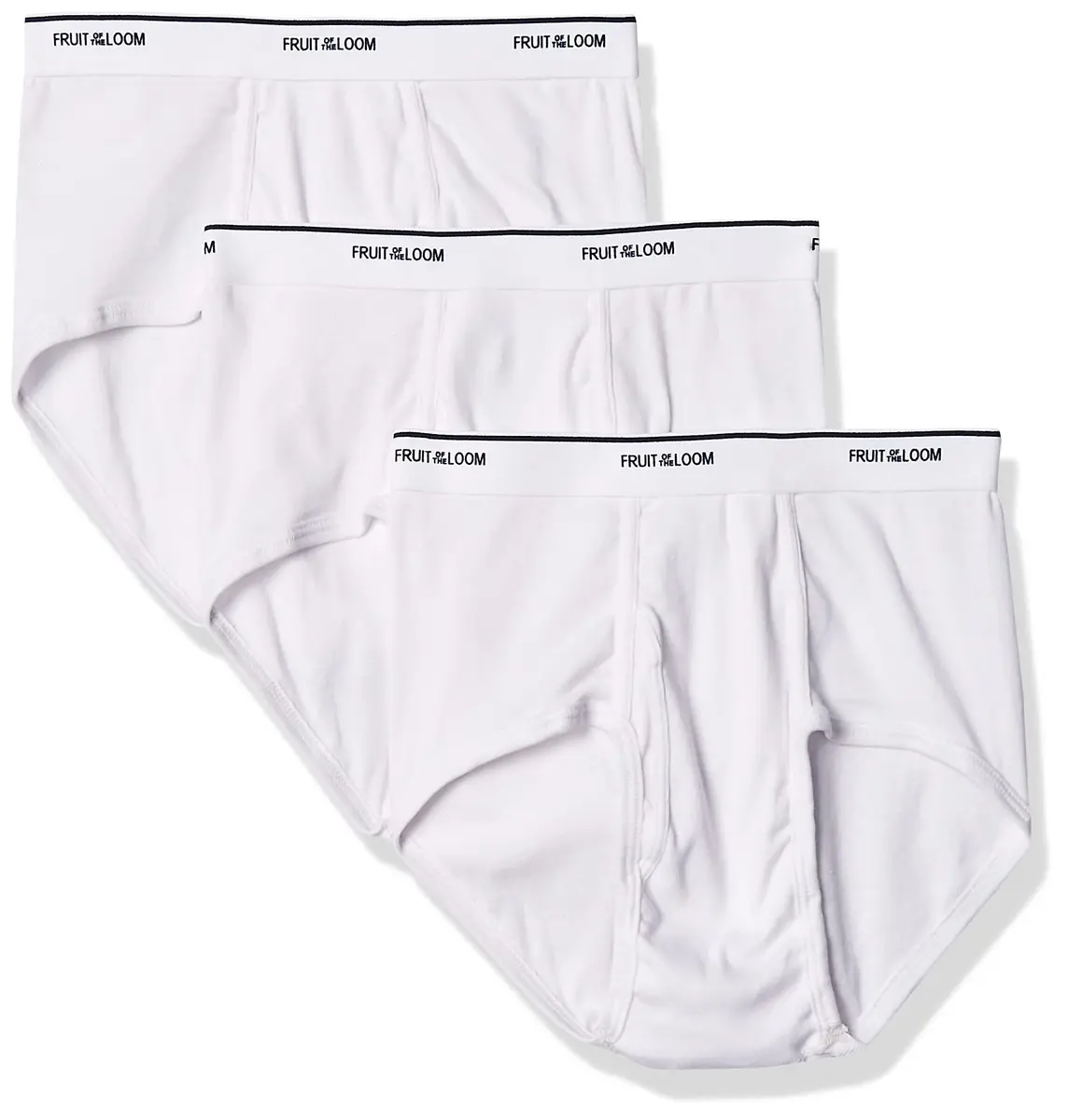 Fruit of the Loom Men's Brief 3 Pack | Full Coverage, Moisture Wicking & Odor Control, Tag Free, White, Medium - main product image