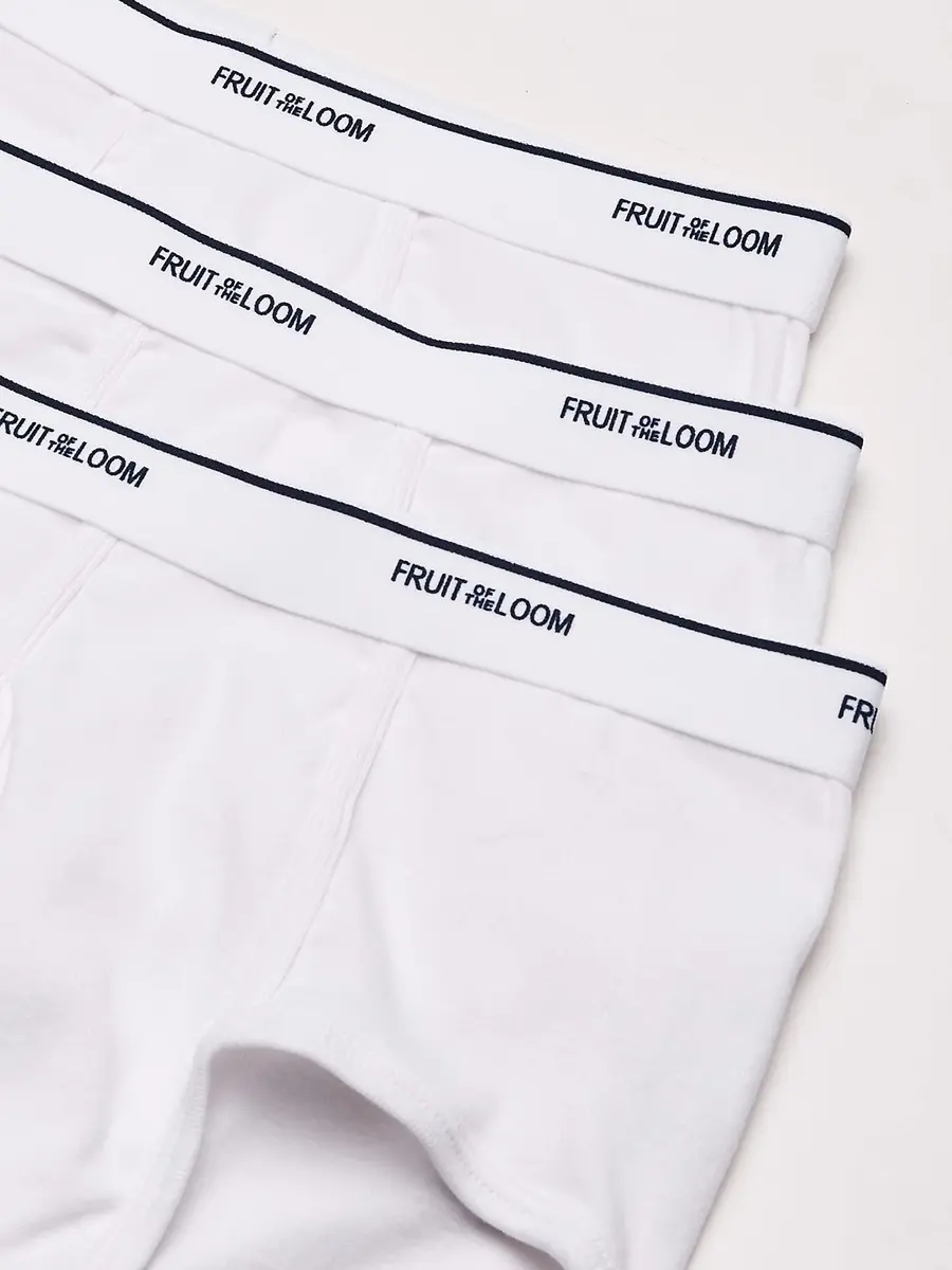 Fruit of the Loom Men's Brief 3 Pack | Full Coverage, Moisture Wicking & Odor Control, Tag Free, White, Medium - view 3