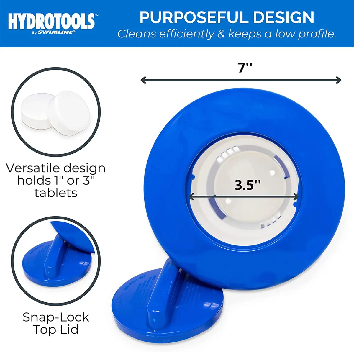 Swimline Floating Pool Chlorine Tablet Dispenser | Adjustable, Large Capacity, Durable Material - view 3