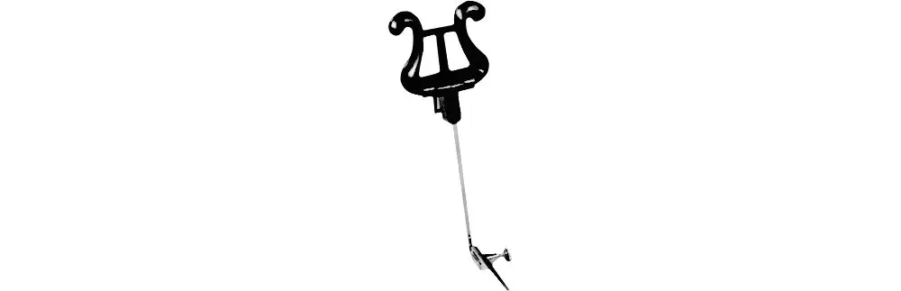 Henri Selmer Plasti-Lyre 4" Stem with 1" Bend Black | Secure Music Folio Holder - main product image
