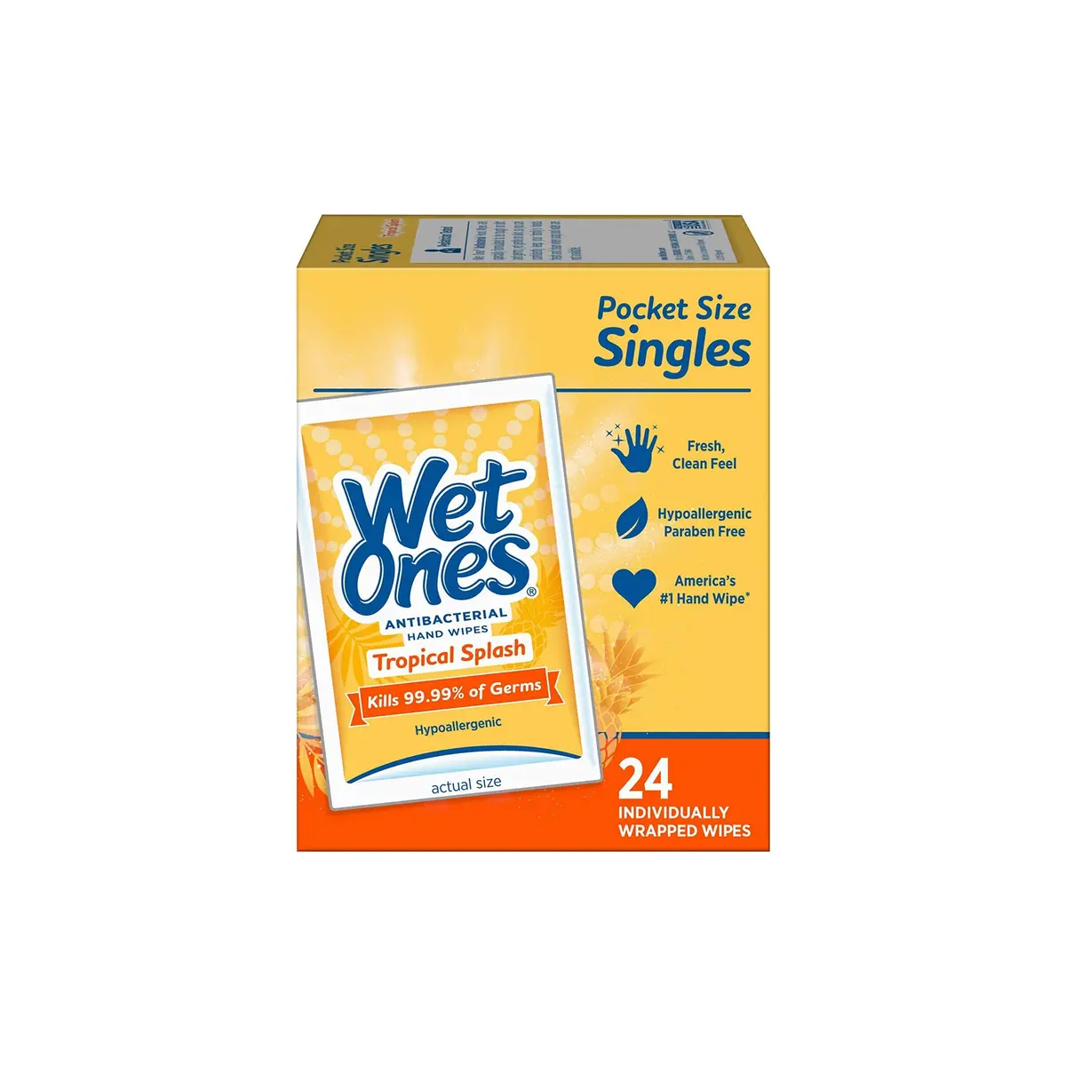 Wet Ones Antibacterial Hand Wipes Citrus Scent Singles 24 ct | Kills 99.99% of Germs - view 2