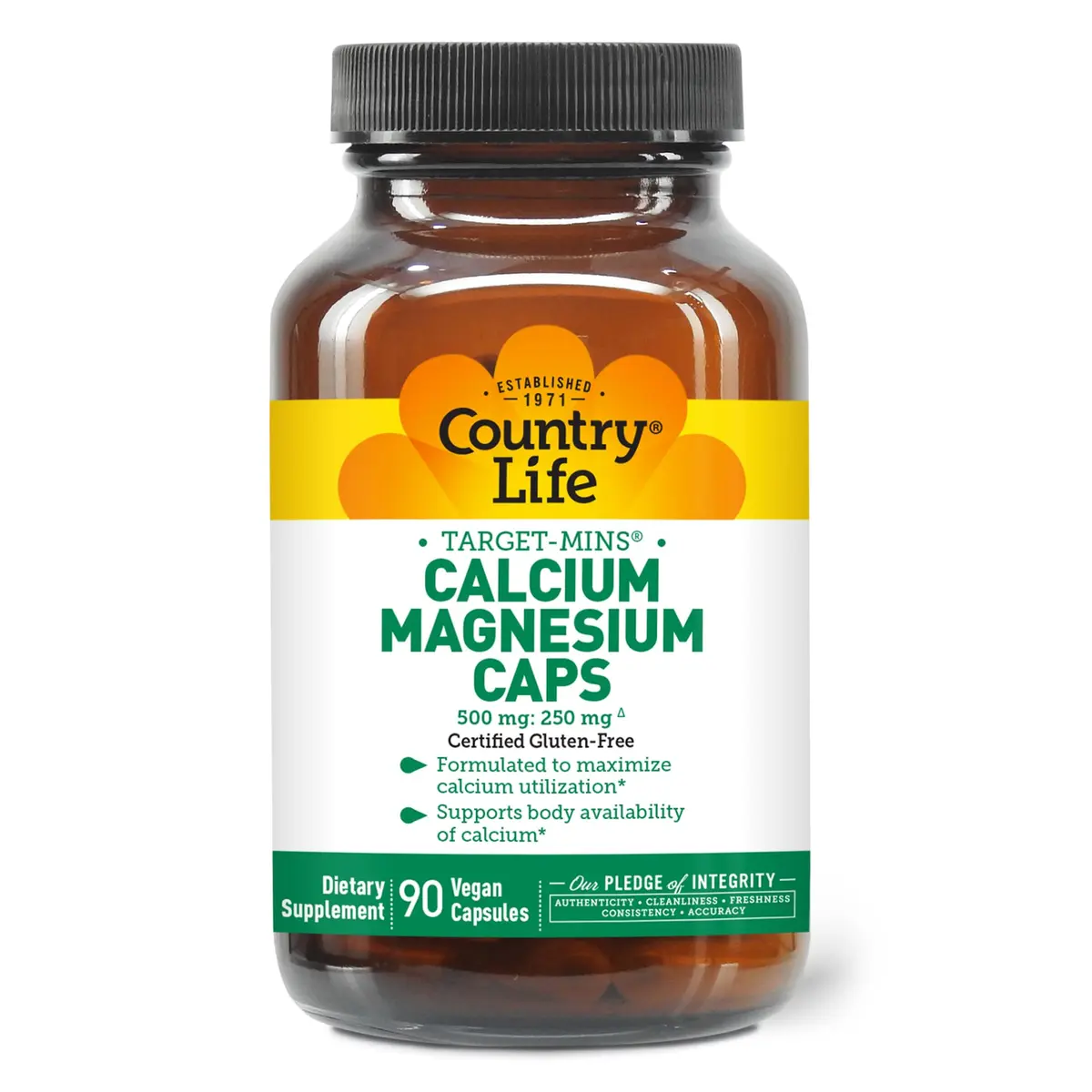Country Life Target-Mins Calcium Magnesium Complex 90 Capsules | Supports Bone & Muscle Health - main product image