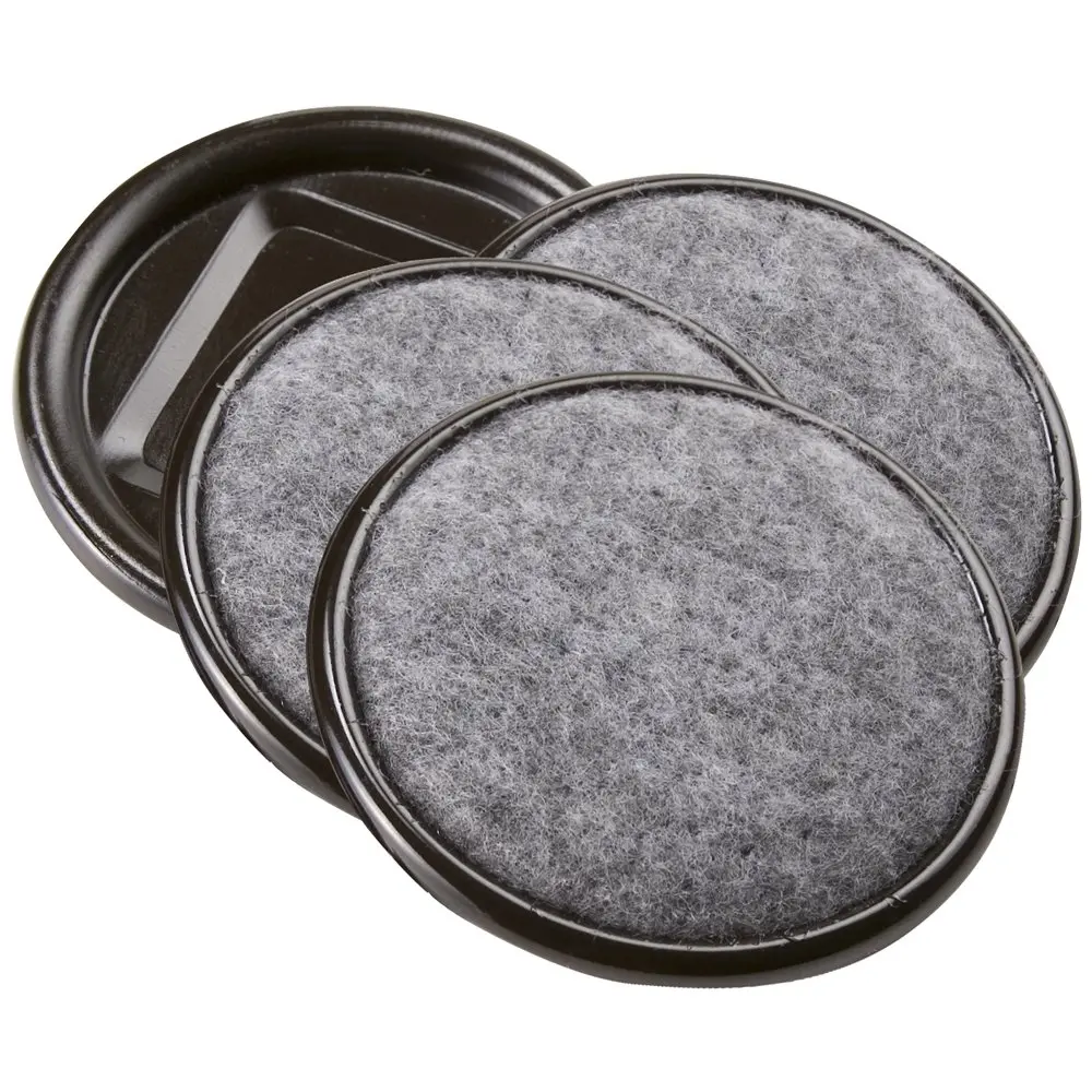 SOFTTOUCH 2-1/2" Round Reusable Carpet Bottom Furniture Caster Cups, 4-Pack, Brown | Protects Floors from Scratches & Noise - main product image