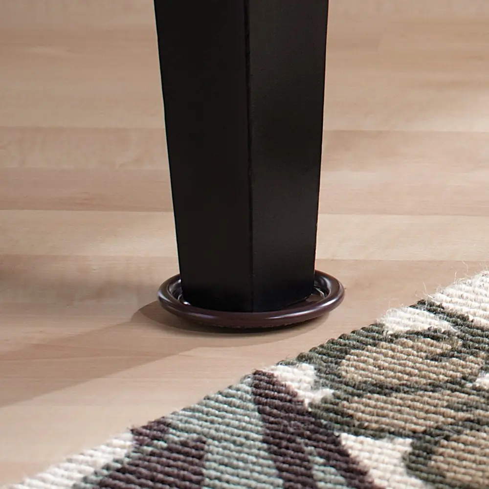 SOFTTOUCH 2-1/2" Round Reusable Carpet Bottom Furniture Caster Cups, 4-Pack, Brown | Protects Floors from Scratches & Noise - view 6