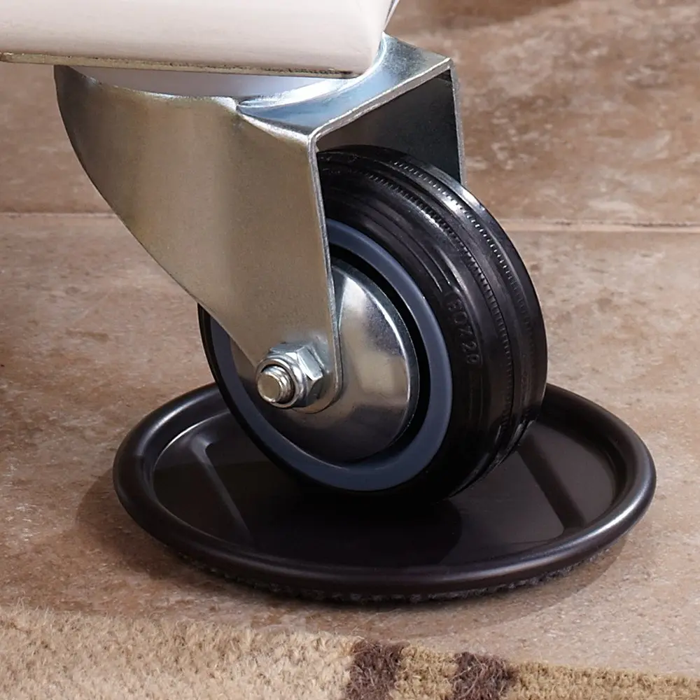 SOFTTOUCH 2-1/2" Round Reusable Carpet Bottom Furniture Caster Cups, 4-Pack, Brown | Protects Floors from Scratches & Noise - view 4
