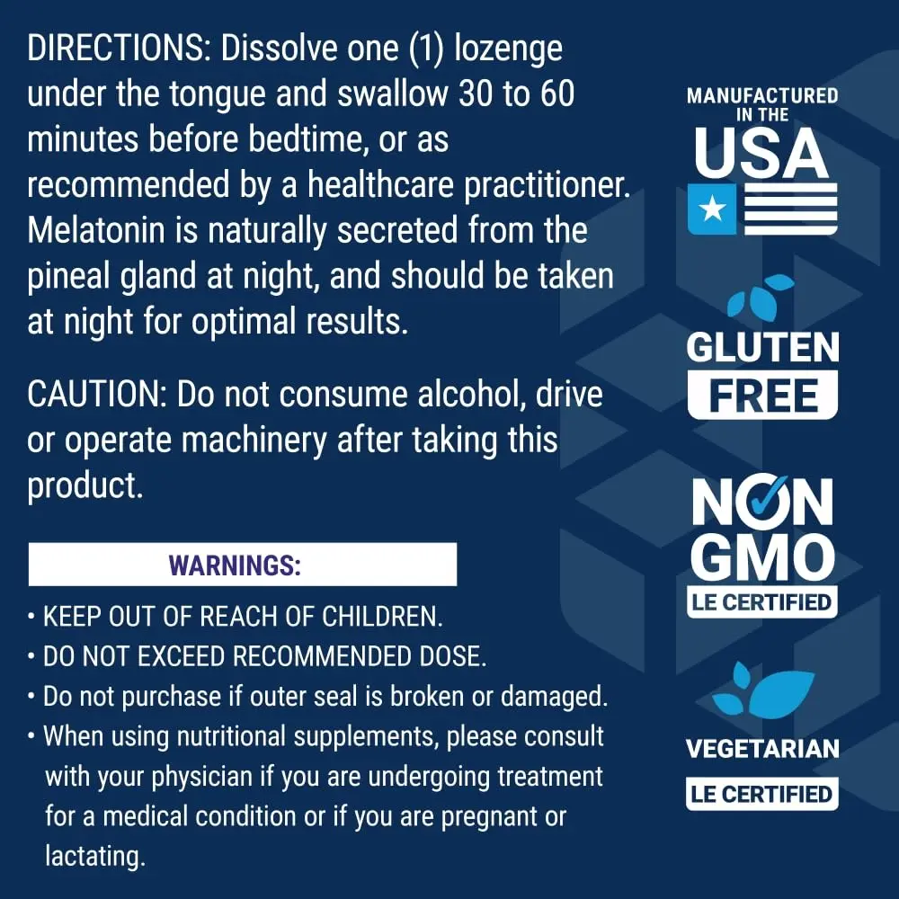Life Extension Melatonin 3 mg Gluten-Free Chewable Lozenges | Optimal Sleep Support - view 6