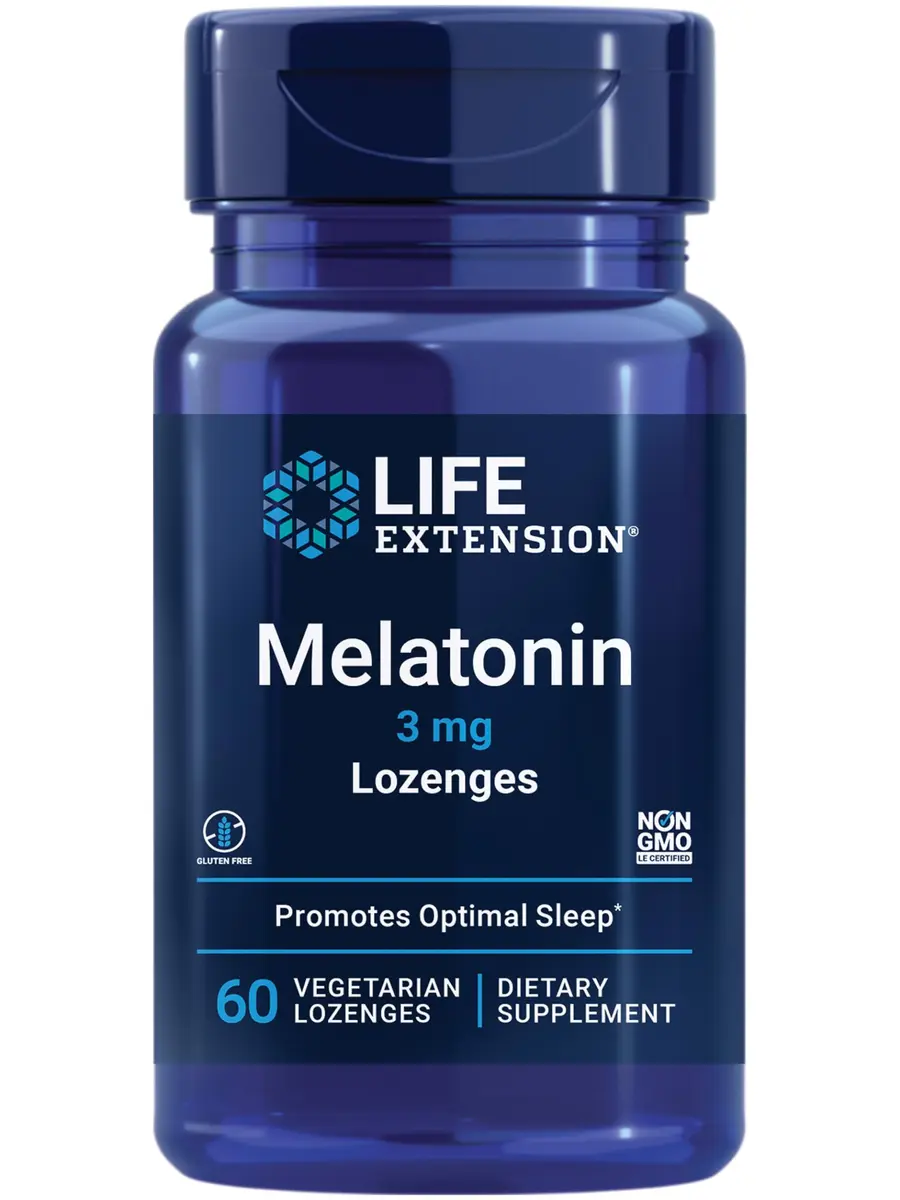 Life Extension Melatonin 3 mg Gluten-Free Chewable Lozenges | Optimal Sleep Support - main product image