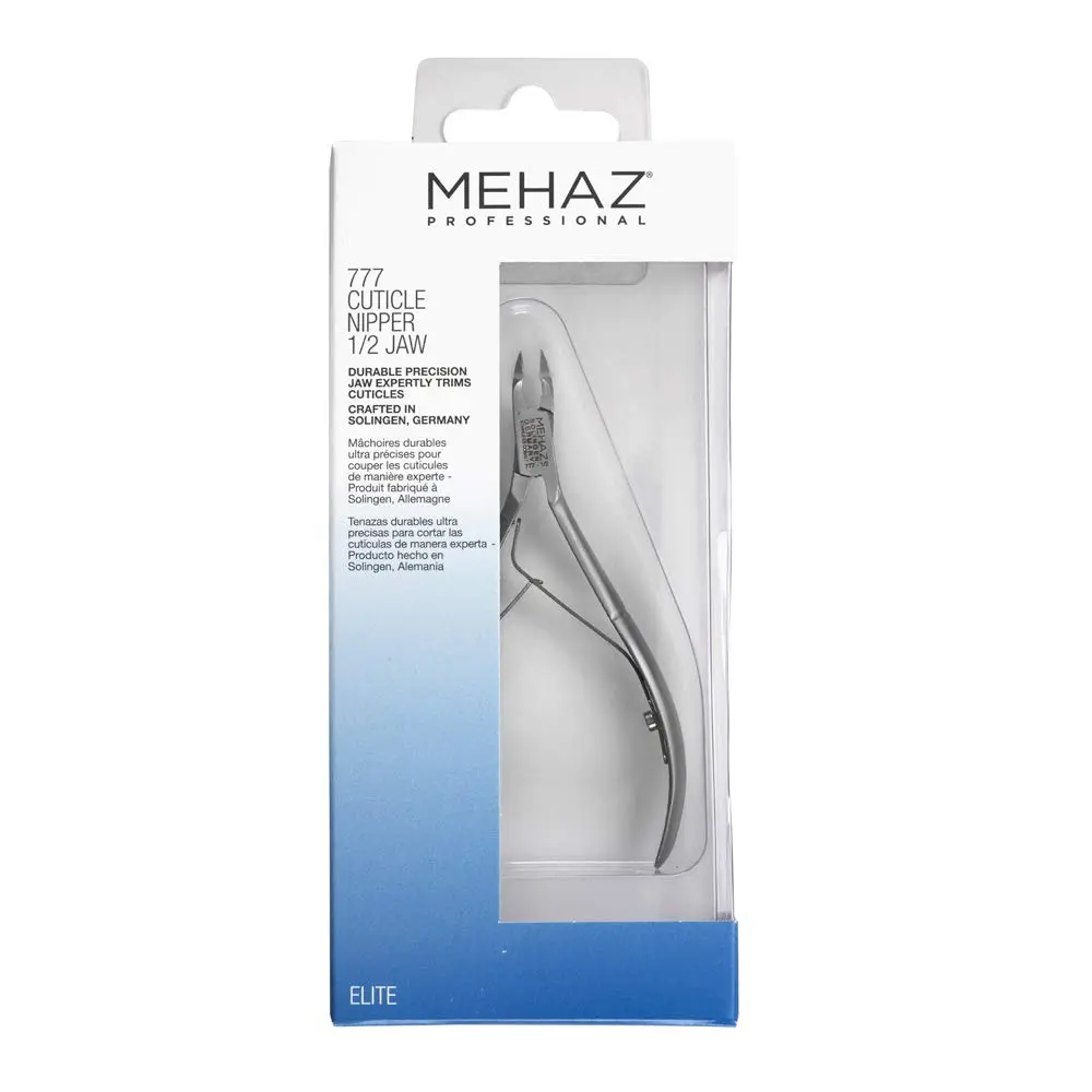 Mehaz Cuticle Nipper 777 1/2 Jaw Stainless Steel Cobalt 4" Handle | Precise Nail Trimming Tool - view 2