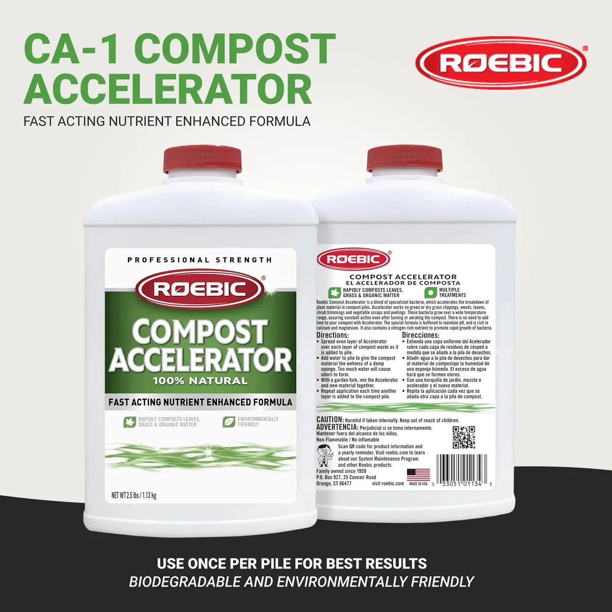 Roebic CA-1 Bacterial Compost Accelerator 2.5 lb | Speeds Organic Decomposition for Garden - view 2