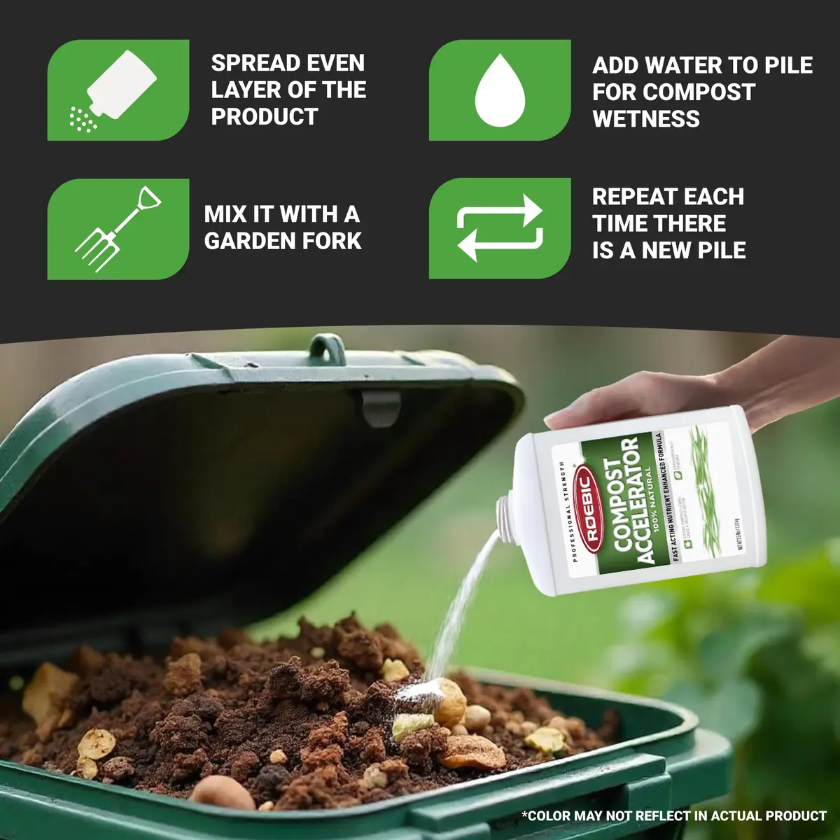 Roebic CA-1 Bacterial Compost Accelerator 2.5 lb | Speeds Organic Decomposition for Garden - view 3