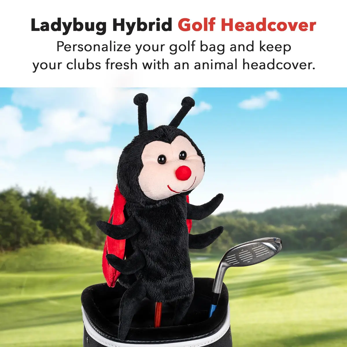 Daphne's Headcovers Lady Bug Hybrid Headcover | Premium Golf Club & Fairway Cover | Stylish Club Protection for Men & Women - view 2