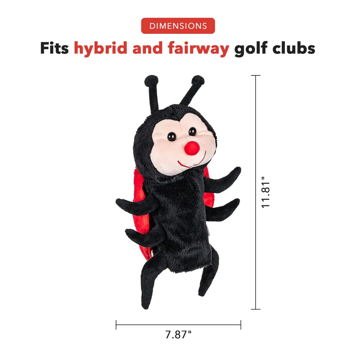 Daphne's Headcovers Lady Bug Hybrid Headcover | Premium Golf Club & Fairway Cover | Stylish Club Protection for Men & Women - view 3