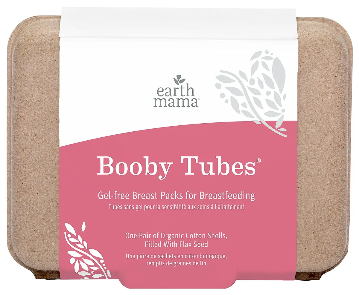 Earth Mama Booby Tubes 4.2 oz | Organic Gel-Free Breast Packs for Nursing Comfort - main product image