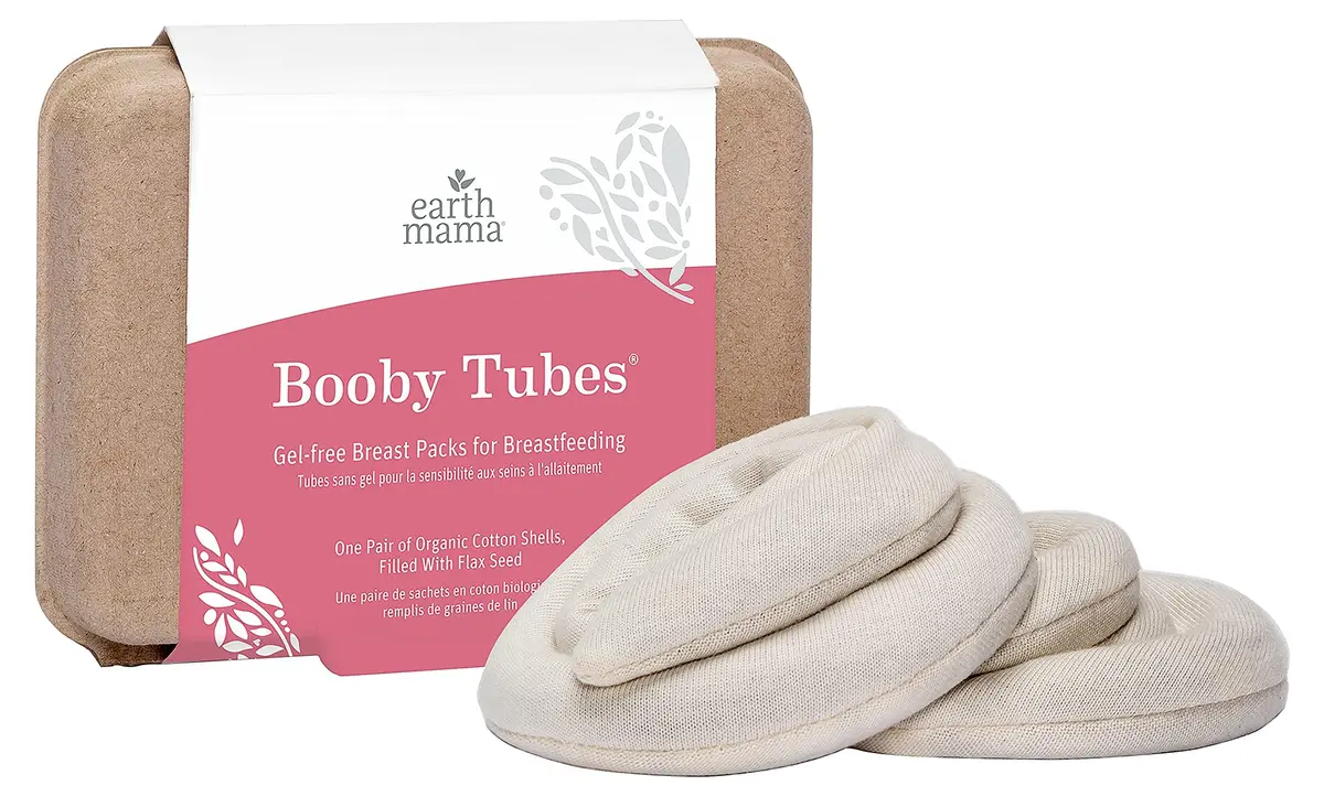 Earth Mama Booby Tubes 4.2 oz | Organic Gel-Free Breast Packs for Nursing Comfort - view 2