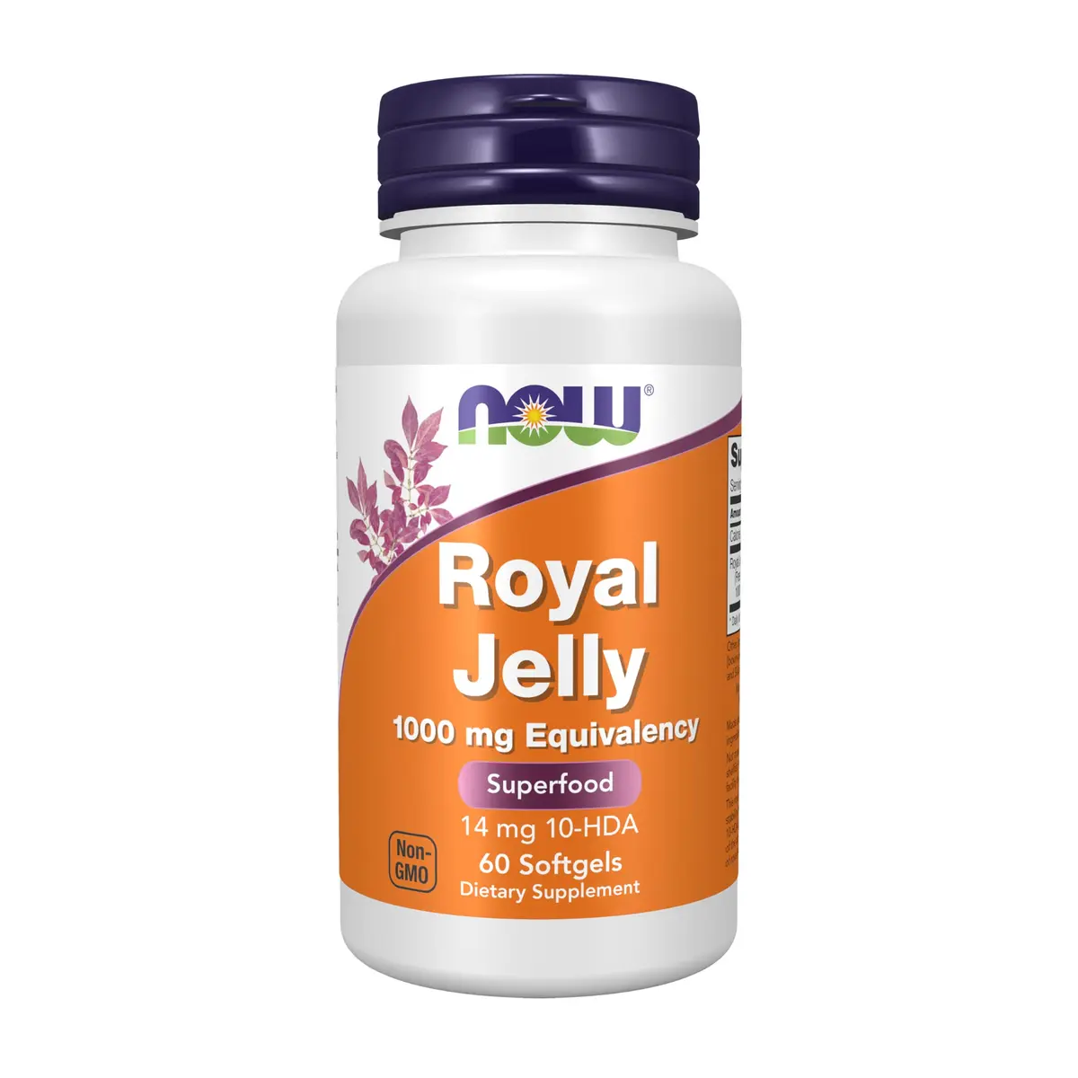 NOW Royal Jelly with 10-HDA 60 Softgels | Superfood for Energy & Wellness - main product image