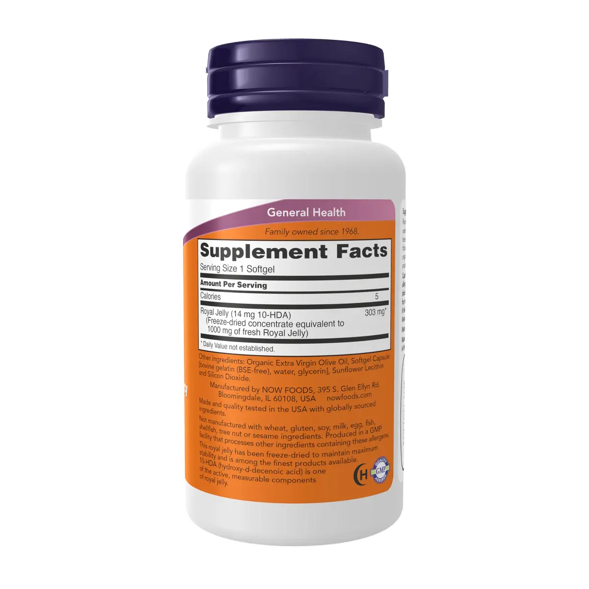 NOW Royal Jelly with 10-HDA 60 Softgels | Superfood for Energy & Wellness - view 2