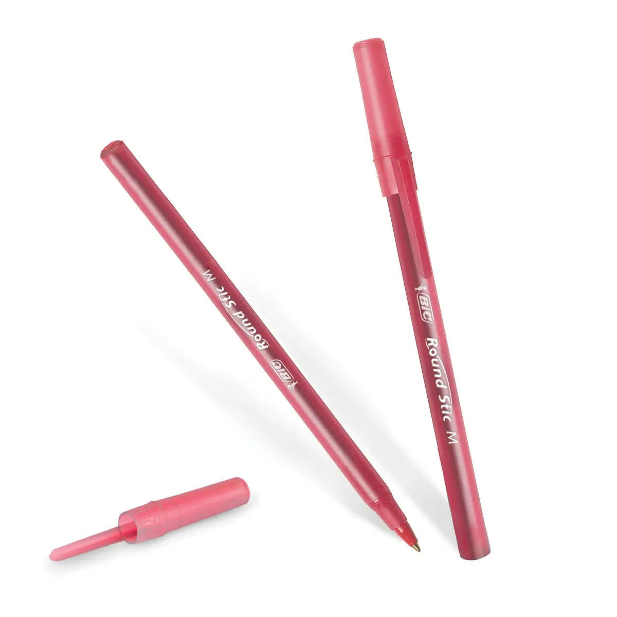 BIC Round Stic Xtra Life Red Ballpoint Pens, Medium Point (1.0mm), 10-Count Pack | Smooth Writing Comfort - view 4