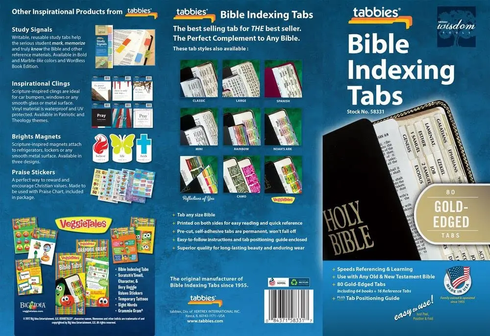 tabbies Gold-Edged Bible Indexing Tabs, Old & New Testament, 80 Tabs | Durable, Self-Adhesive, Classic Gold Finish - view 7