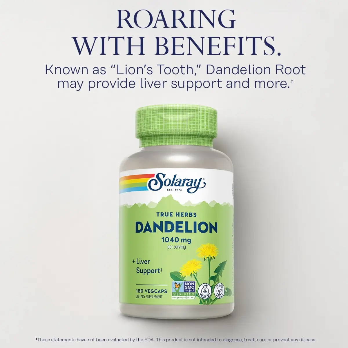 Solaray Dandelion Root 1040 mg (180 Count) | Liver, Kidney & Digestion Support | Non-GMO, Vegan - view 3