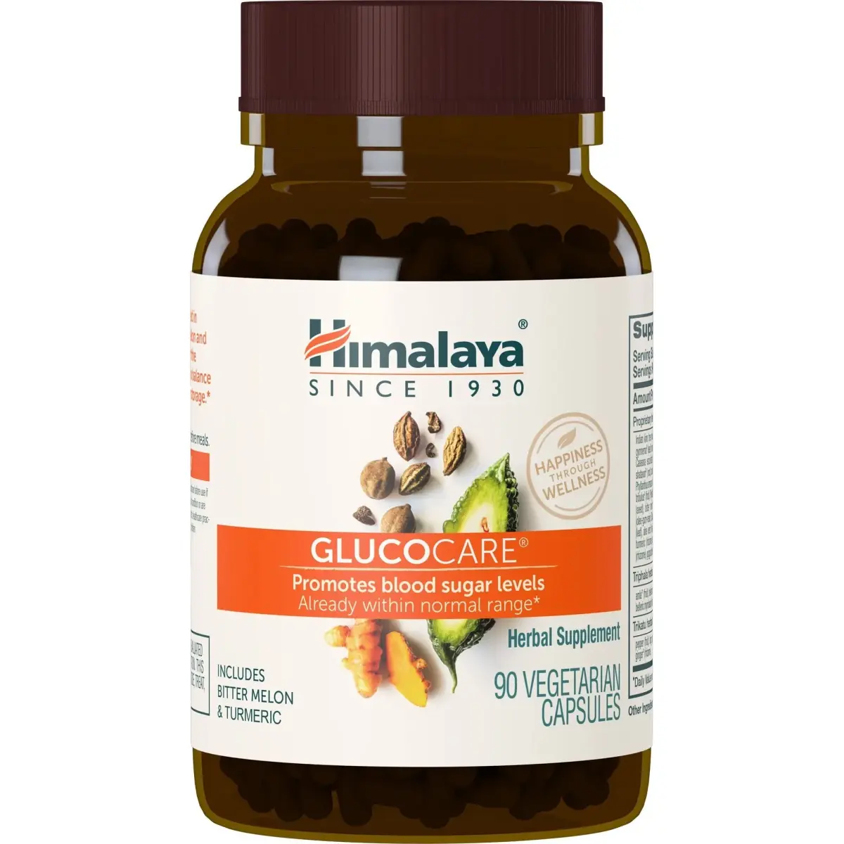 Himalaya GlucoCare Herbal Glucose Metabolism Supplement 90 Capsules | Supports Blood Sugar Levels Already Within Normal Range - main product image
