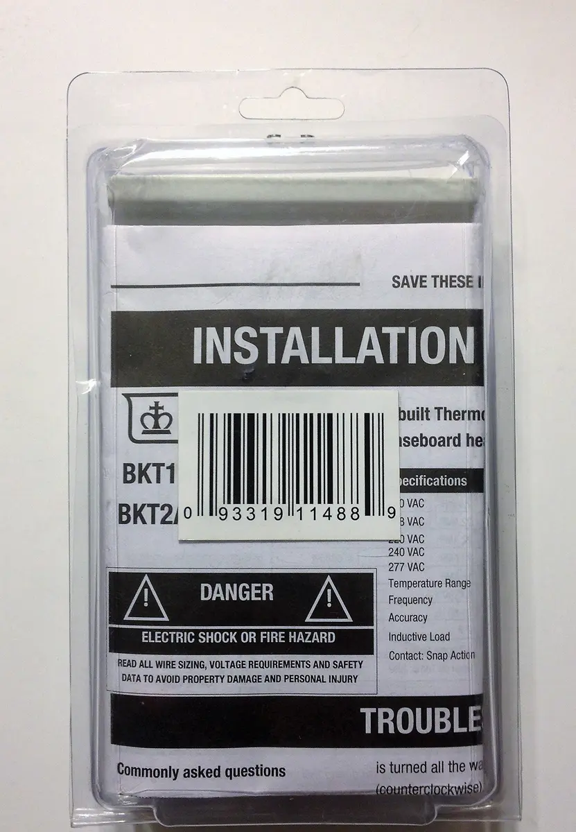KING BKT1BW K/CB Series Built-In Thermostat Kit, Single Pole, White | Precise Temperature Control for Electric Baseboards - view 2