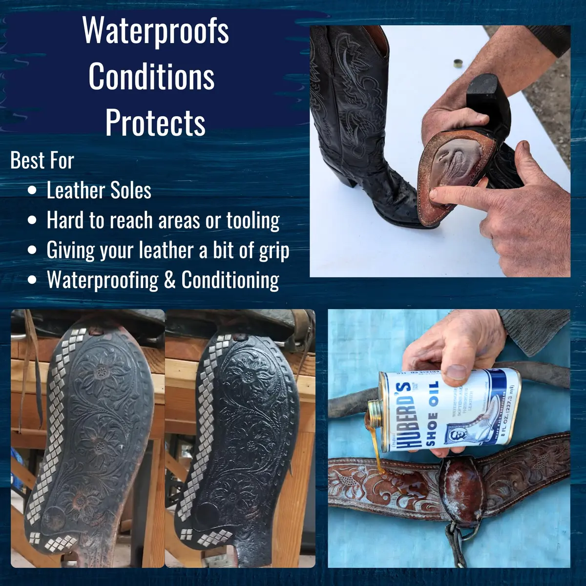 Huberd's Shoe Oil – Leather Conditioner & Waterproofer Since 1921 | Deep Leather Care & Waterproofing (8 oz) - view 2