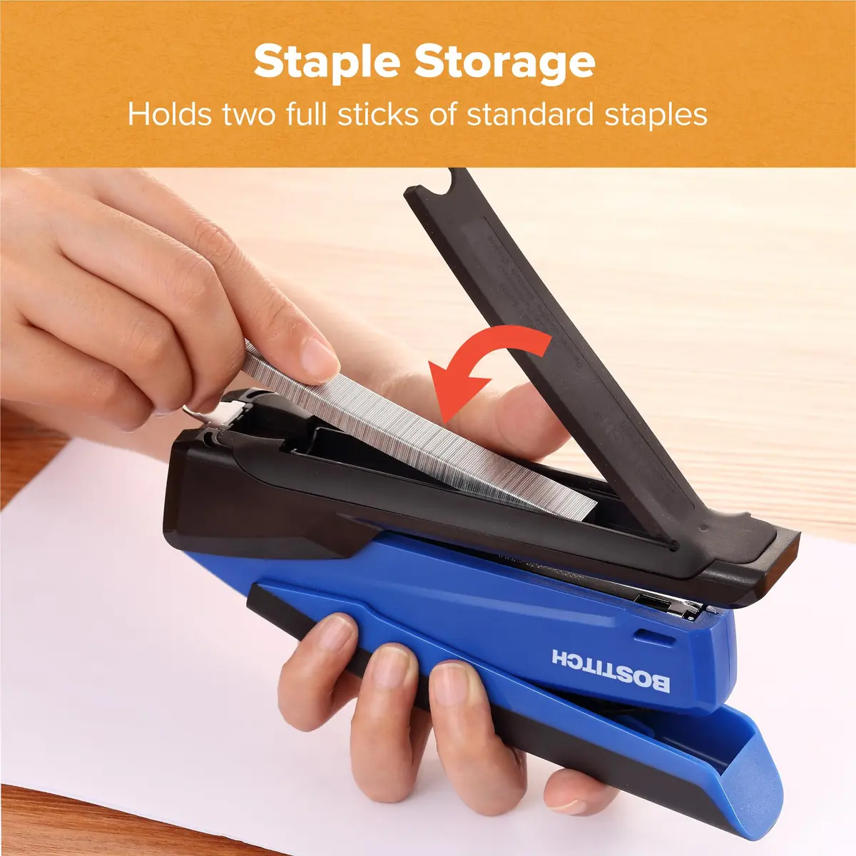 Bostitch Office Executive 3 in 1 Stapler Blue | One-Finger, 25 Sheet, Jam-Free - view 6