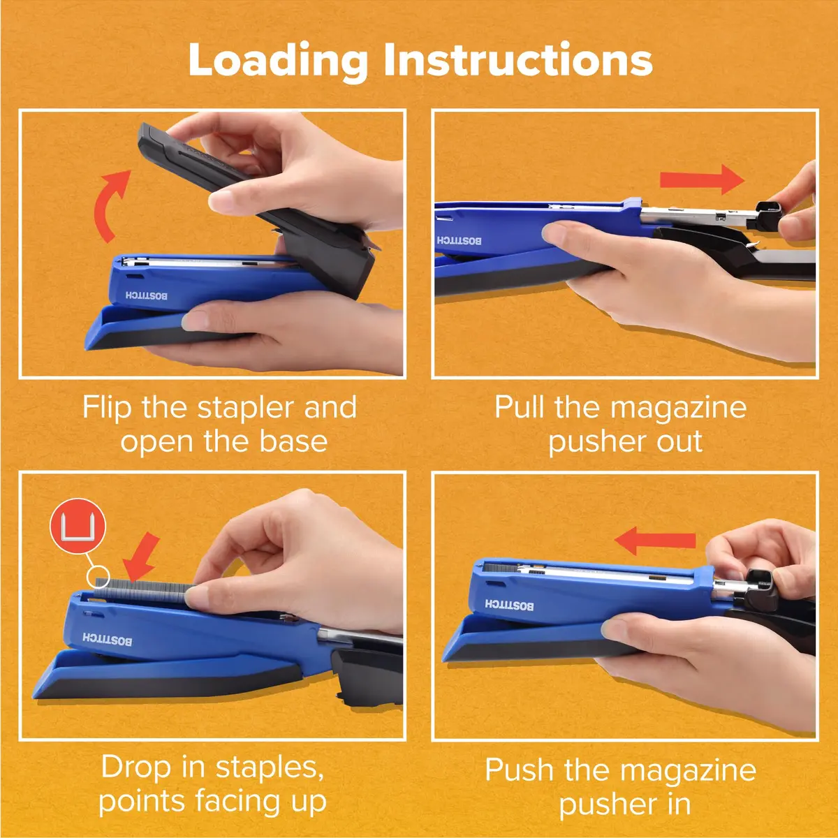 Bostitch Office Executive 3 in 1 Stapler Blue | One-Finger, 25 Sheet, Jam-Free - view 8