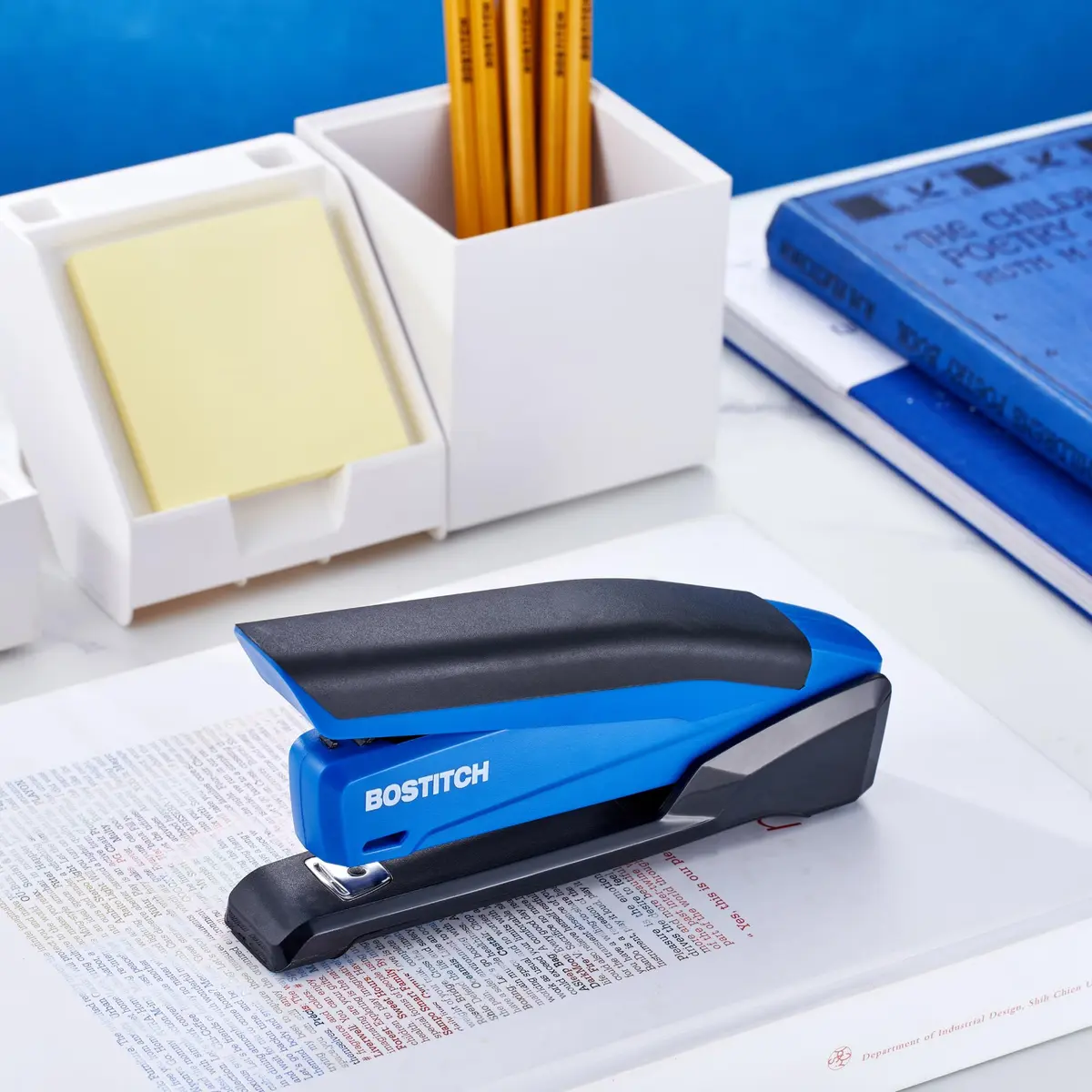 Bostitch Office Executive 3 in 1 Stapler Blue | One-Finger, 25 Sheet, Jam-Free - view 2