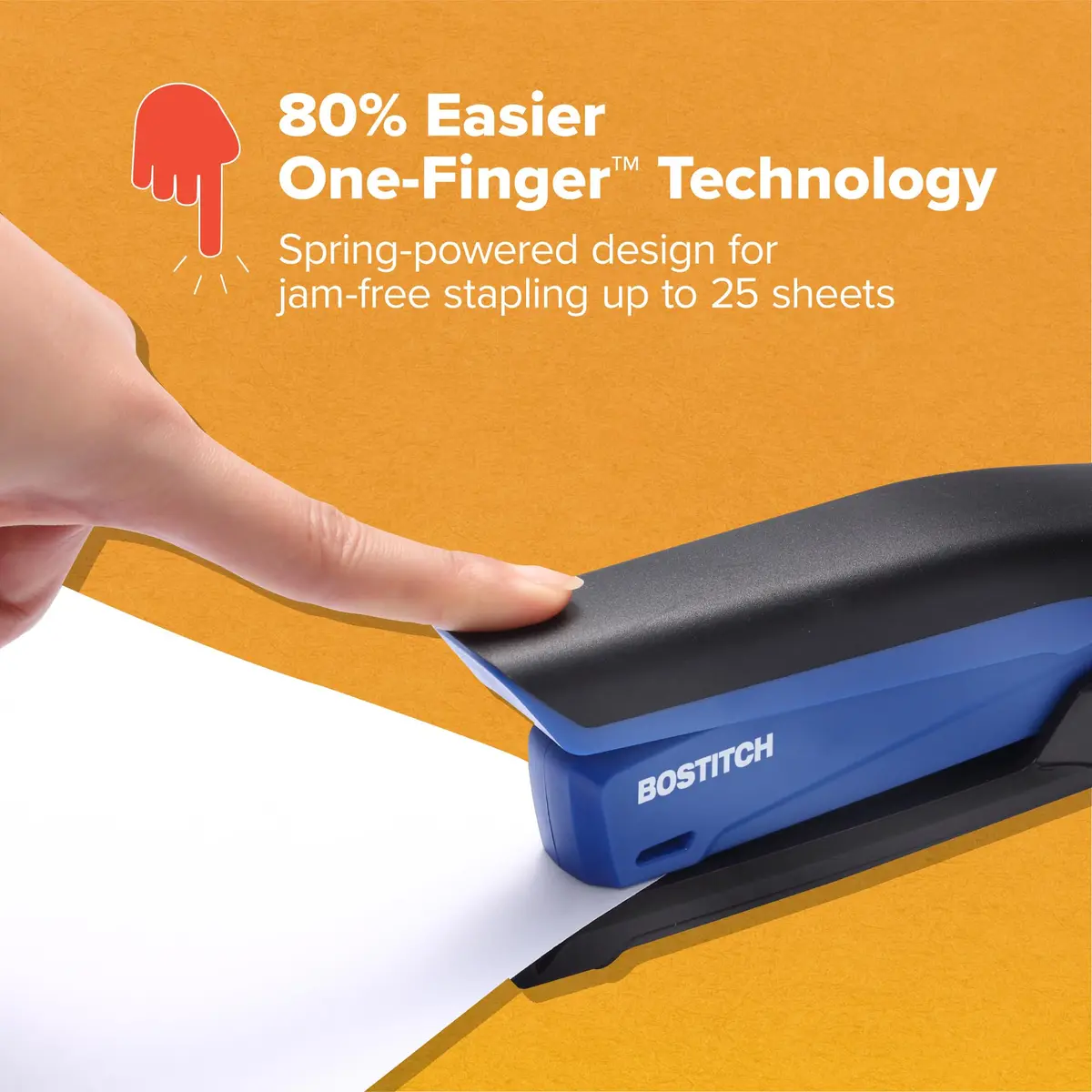 Bostitch Office Executive 3 in 1 Stapler Blue | One-Finger, 25 Sheet, Jam-Free - view 3