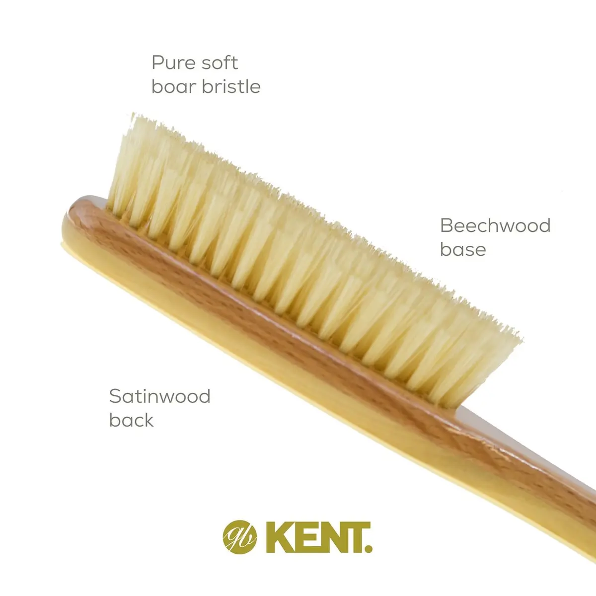 KENT LS9D Satinwood Boar Bristle Hair Brush for Thin Hair | Ergonomic, Soft, Made in England - view 5